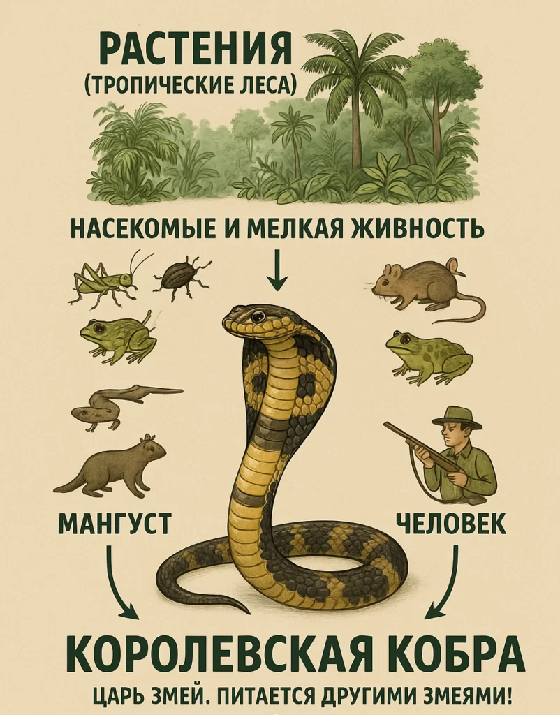 Пищевая цепь королевской кобры